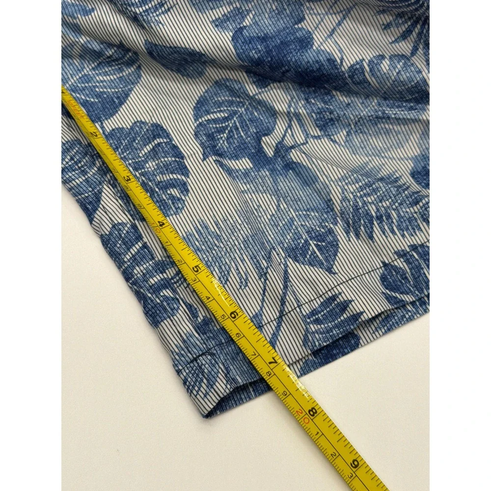 Calvin Klein Mens Blue‎ Tropical Leaf Pinstripe Swim Trunks Size Small RN54163